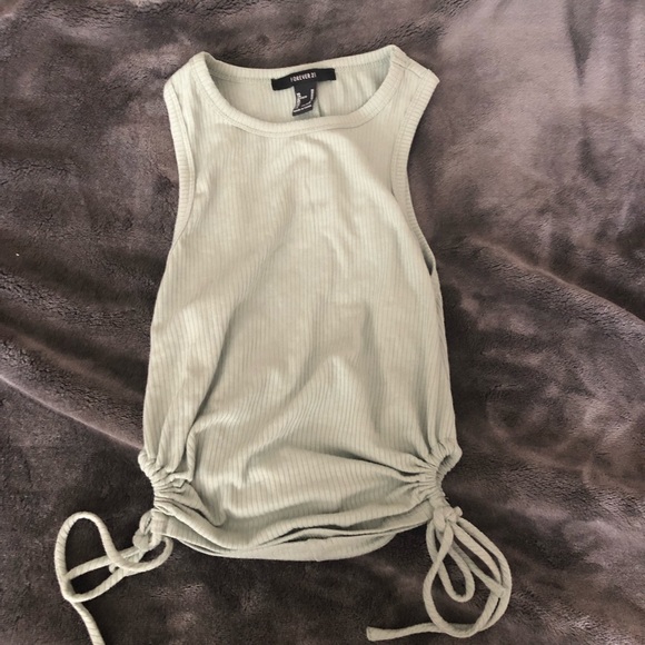 Forever 21 Tops - Forever 21 light sage green high neck cut out tank. Medium